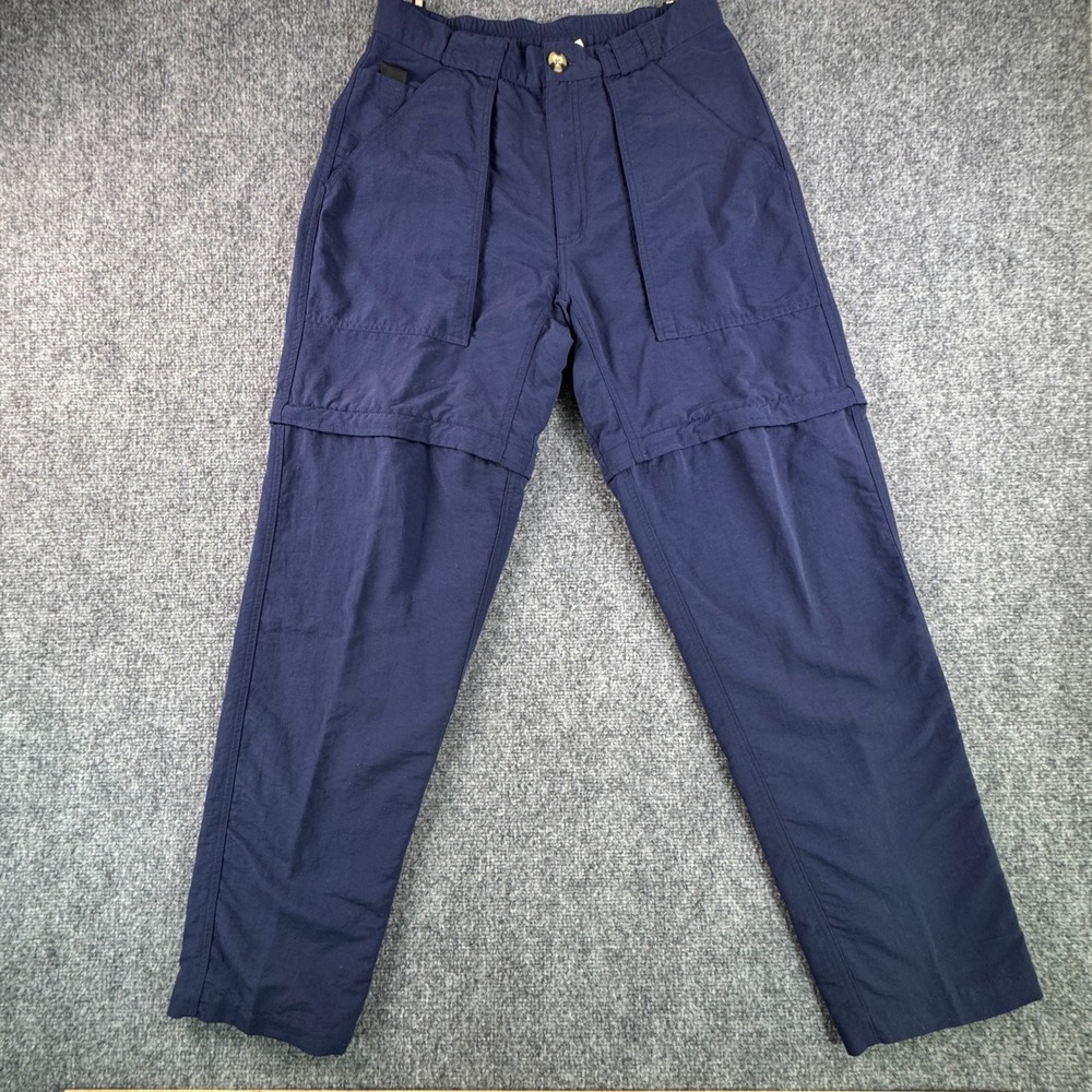 The North Face Vintage Convertible Zip-Off Nylon Cargo Pants Small Navy Blue